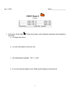 CS231 Exam 2