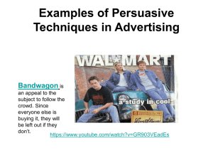 Examples of Persuasive Techniques in Advertising Bandwagon