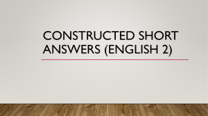 Constructed short Answers (English 2)