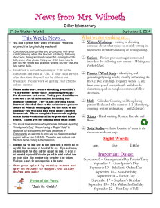 Kindergarten Newsletter - September 2_ 2014