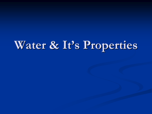 Water &amp; It’s Properties