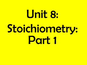 Unit 8 Stoichiometry