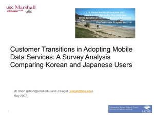 Customer Transitions in Adopting Mobile Data Services: A Survey Analysis comparing Korean and Japanese Users