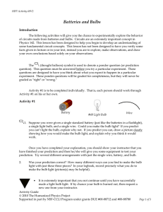 Batteries and Bulbs Introduction