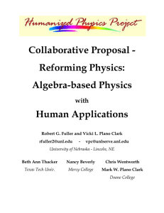 Collaborative Proposal - Reforming Physics: Algebra-based Physics Human Applications
