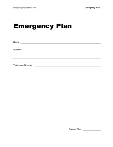 Emergency Plan  Name Address