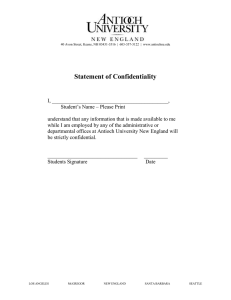 Statement of Confidentiality
