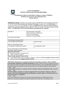 Adverse Event / UPIRSO Combined Report Form