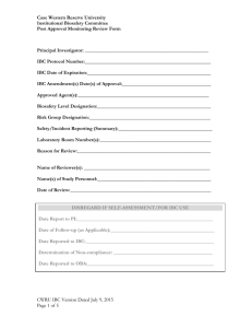 CWRU IBC Post Approval Monitoring Review Form