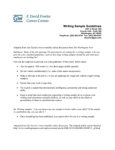 Writing Sample Guidelines