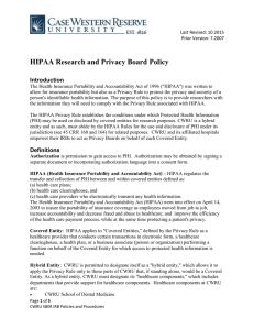 HIPAA Research Policy and Privacy Board
