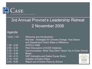 3rd Annual Provost’s Leadership Retreat 2 November 2006 Agenda
