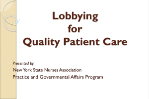 Lobbying for Quality Patient Care