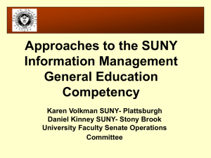 Approaches to the SUNY Information Management General Education Competency