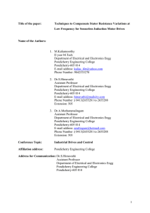 Title of the paper: Techniques to Compensate Stator Resistance Variations at