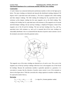 Voltage and Torque Equations of Synchronous Machine with 4 rotor Windings