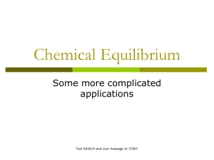 6 - More Chemical Equilibrium