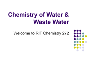 1 - Introduction to The Chemistry of Water