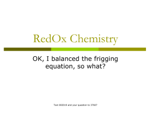 16b - Redox Chemistry II