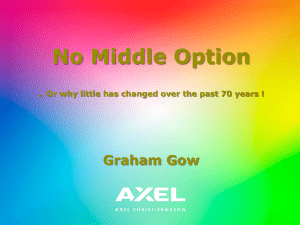 No Middle Option...or why little has changed over the past 70 years