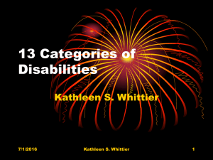 13 Categories of Disabilities