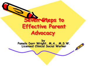 Seven Steps to Effective Parent Advocacy