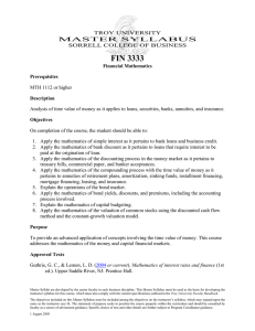 FIN 3333 MASTER SYLLABUS