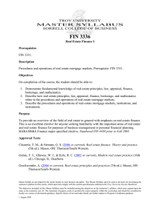 FIN 3336 MASTER SYLLABUS