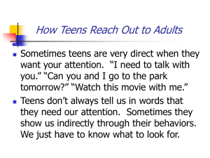 When Teens need help