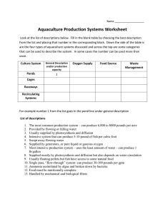 Aquaculture Production Systems Worksheet