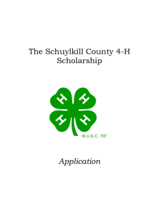 Schuylkill County 4-H Scholarship