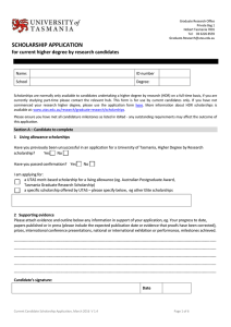 UTAS Scholarship Application Form (Word 75KB)