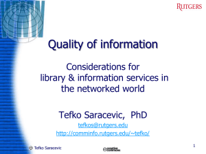 Quality of information Considerations for library &amp; information services in the networked world