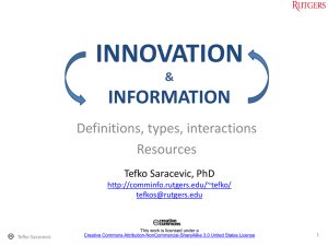 INNOVATION INFORMATION Definitions, types, interactions Resources