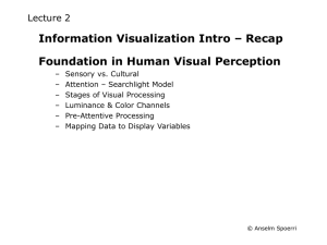 Information Visualization Intro – Recap Foundation in Human Visual Perception Lecture 2