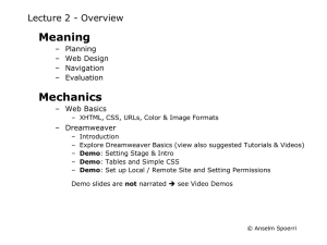 Meaning Mechanics Lecture 2 - Overview – Planning