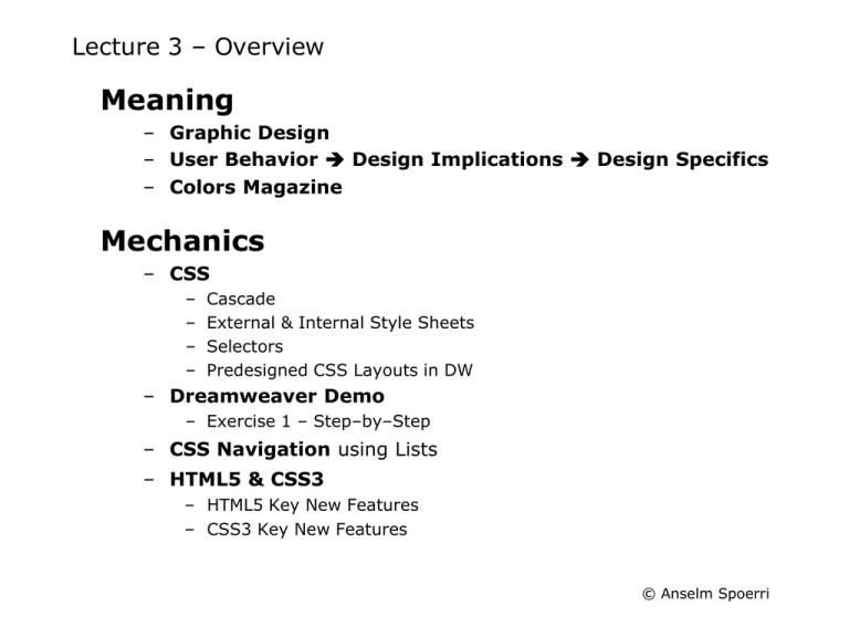 Meaning Mechanics Lecture 3 Overview Graphic Design