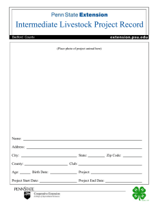 Intermediate Livestock Project Record Book