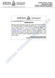 Banaras Hindu University invites the sealed offer FOR DISPOSAL OF UNSERVICEABLE STORES/GOODS.For detail click here..[DOC]