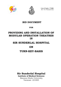 BID DOCUMENT FOR PROVIDING AND INSTALLATION OF MODULAR OPERATION THEATRES IN SIR SUNDERLAL HOSPITAL ON TURN-KEY-BASIS