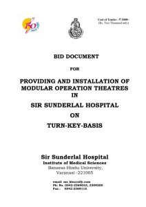 Tender notice for PROVIDING AND INSTALLATION OF MODULAR OPERATION THEATRES IN SIR SUNDERLAL HOSPITAL ON TURN-KEY-BASIS
