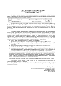 ANARAS HINDU UNIVERSITY (NOTICE INVITING TENDER)