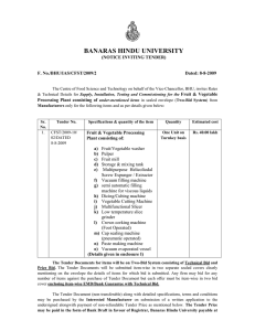 BANARAS HINDU UNIVERSITY (NOTICE INVITING TENDER) F. No./BHU/IAS/CFST/2009/2