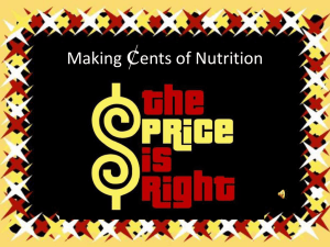 Making Cents of Nutrition Powerpoint Presentation