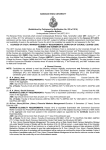 BANARAS HINDU UNIVERSITY Information Bulletin