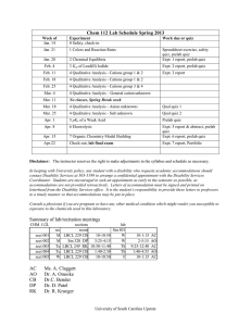 Lab Schedule