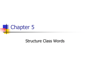 Chapter 5 Structure Class Words