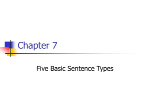 Chapter 7 Five Basic Sentence Types