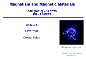 Magnetism and Magnetic Materials – 10 ECTS DTU (10313) – 7.5 ECTS