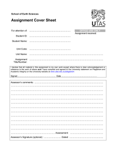 Assignment Cover Sheet